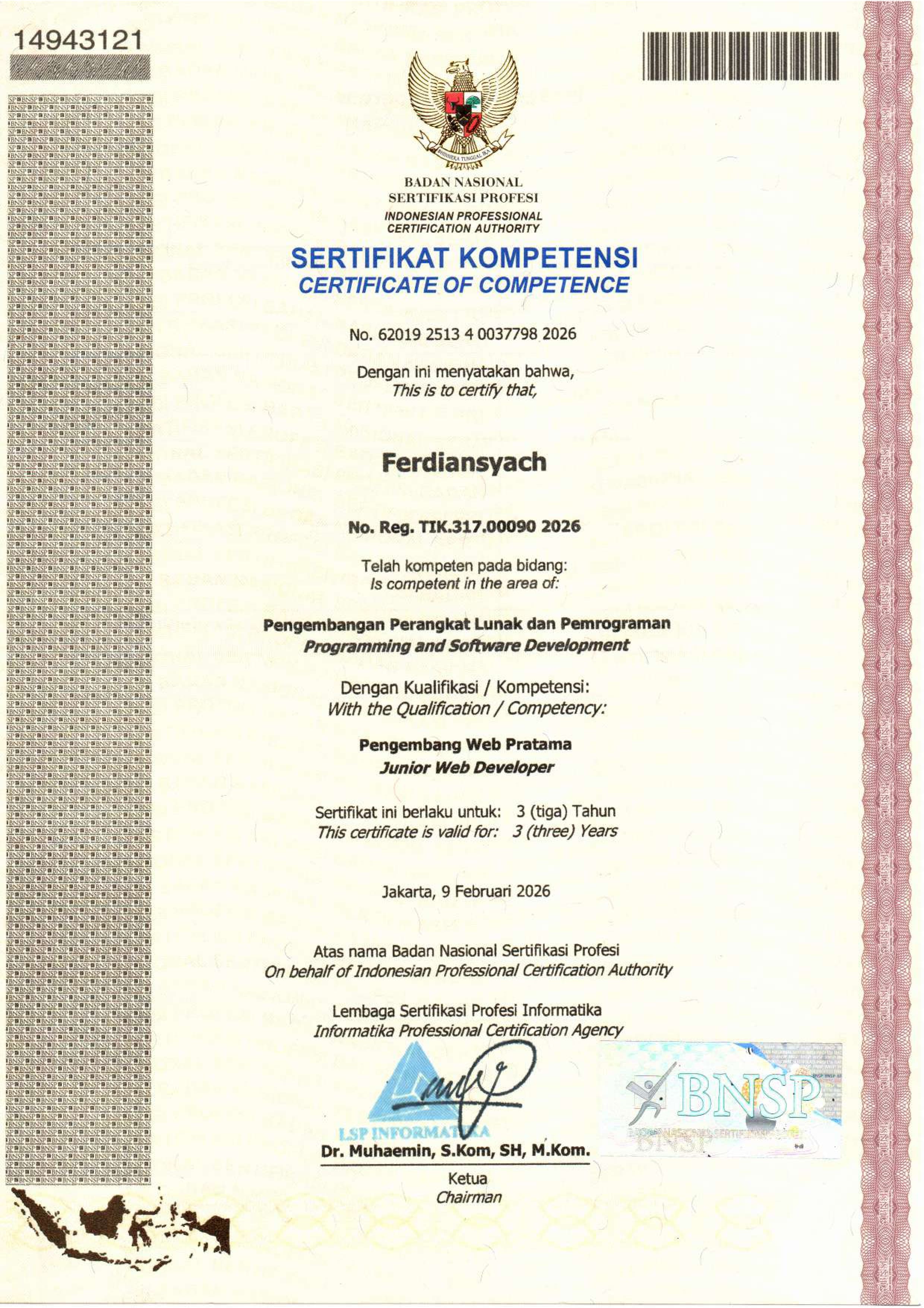 Pengembang Web Pratama (Junior Web Developer)
